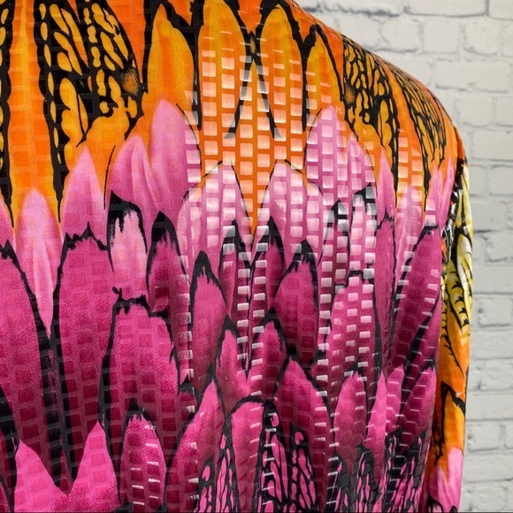 Investment Bright Feather Print Paillettes Jacket - Picture 5 of 5